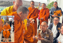 ”หลวงปู่ศิลา“ฉันเพลห้อง“รองเต่า”พร้อมพูดให้กำลังใจ