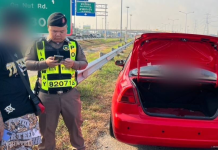 ตำรวจทางหลวงมอเตอร์เวย์รวบเอเย่นต์ยามีหมายจับหลังรถจอดเสีย