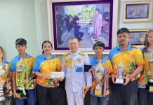 “ช้างศึก1”ชื่นชมนักกีฬาเปตองรร.วัดบวรมงคล-สืบสานกีฬาสมเด็จย่า