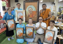 ศิลปินดังรังสรรค์ภาพ “หลวงปู่ศิลา” มอบวัดแจ้งใน ให้ชาวโคราชกราบไหว้