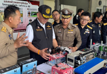 “บิ๊กรุทธ”แถลงตร.บางละมุงจับรถขนบุหรี่ไฟฟ้าขยายผลทลายถึงรง.ผลิต