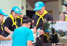 จิตอาสาตำรวจทางหลวงลำปางแจกฟรีข้าวกล่องน้ำดื่มผู้ป่วยและญาติรพ.เกาะคา